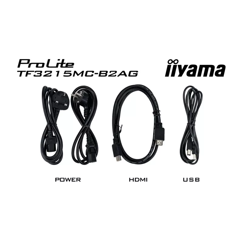 Monitorius iiyama ProLite TF3215MC-B2AG 80 cm (31,5 colių) 1920 x 1080 pikselių Full HD LED liečiamas ekranas kioskams juodas