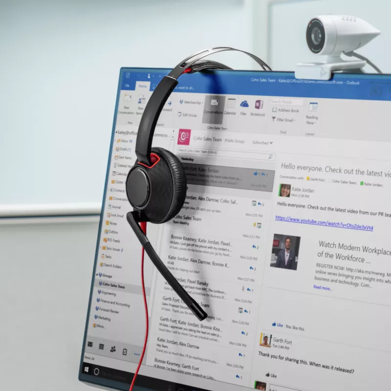 HP Poly Blackwire 5220 Stereo USB-C ausinės su 3,5 mm kištuku ir USB-C/A adapteriu