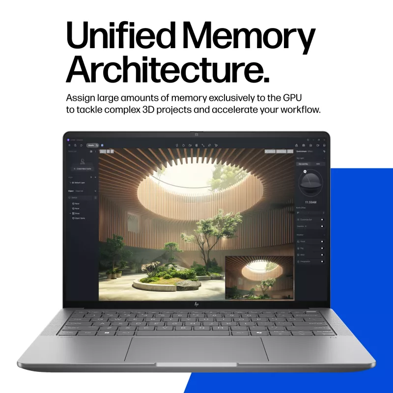 HP ZBook Ultra G1a Copilot+ PC AMD Ryzen AI Max PRO 390 35,6 cm (14 col.) WUXGA 32 GB LPDDR5x-SDRAM Wi-Fi 7 (802.11be) Windows 11 Pro AI darbo stotis, sidabrinis