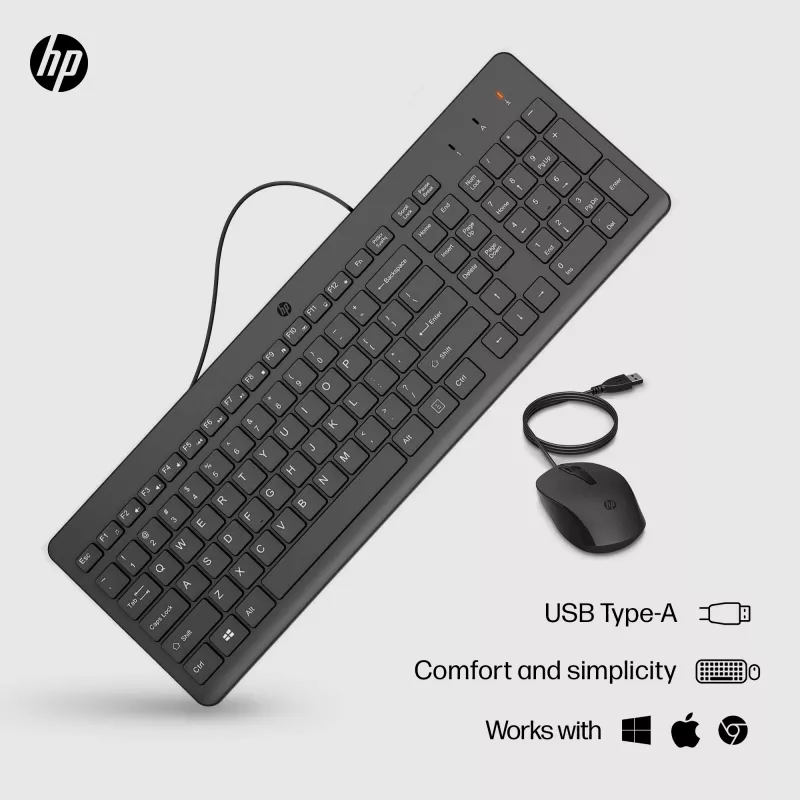 HP 150 laidinis pelių ir klaviatūrų rinkinys