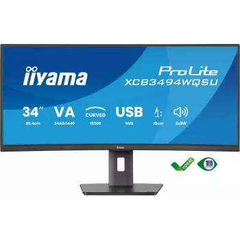Monitorius iiyama ProLite XCB3494WQSU-B1 86,4 cm (34 inch) 3440x1440 UltraWide Quad HD LED juodas