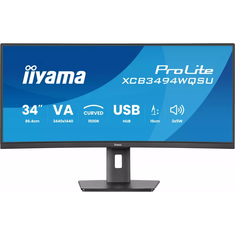 Monitorius iiyama ProLite XCB3494WQSU-B1 86,4 cm (34 inch) 3440x1440 UltraWide Quad HD LED juodas
