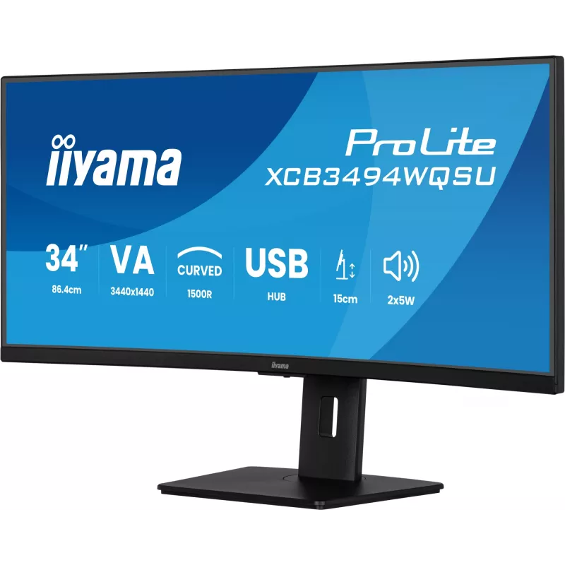 Monitorius iiyama ProLite XCB3494WQSU-B1 86,4 cm (34 inch) 3440x1440 UltraWide Quad HD LED juodas