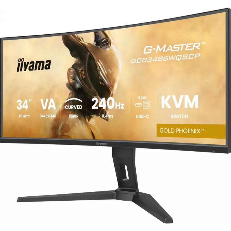 iiyama G-MASTER GCB3486WQSCP-B1 monitorius 86.4 cm (34 col.) 3440 x 1440 pikselių UltraWide Quad HD juodas