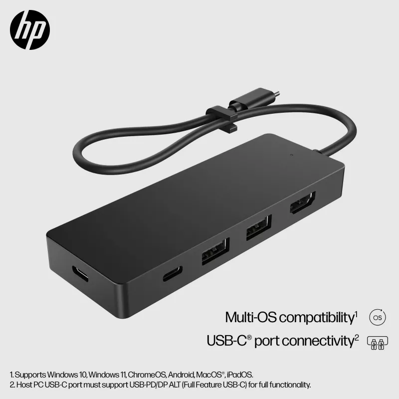 HP USB-C Travel Hub G3, USB 3.2 Gen 2, HDMI, USB-A, USB-C
