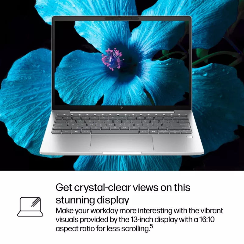 HP EliteBook 6 G1i AI PC Intel Core Ultra 7 255U nešiojamas kompiuteris 33,8 cm (13,3 col.) WUXGA 32 GB DDR5-SDRAM Wi-Fi 7 (802.11be) Windows 11 Pro sidabrinis