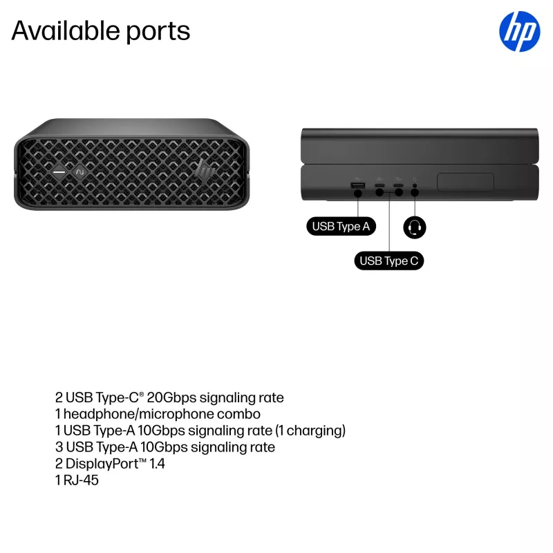 HP Z2 G1i Intel Core Ultra 5 245 16 GB DDR5-SDRAM NVIDIA RTX A400 Windows 11 Pro Mini PC darbo stotis AI darbo stotis, AI kompiuteris