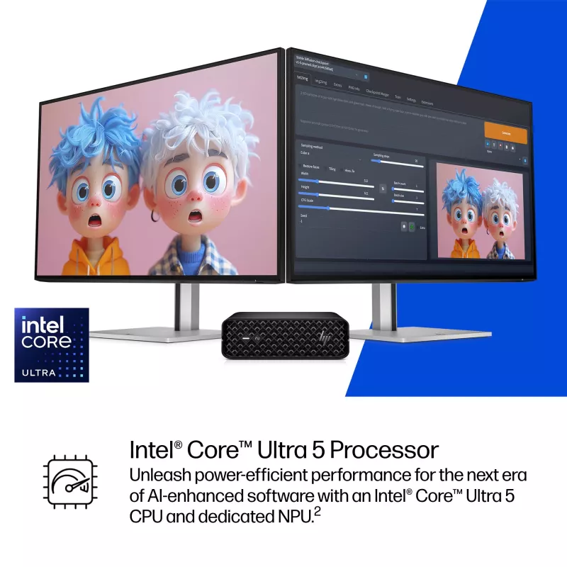 HP Z2 G1i Intel Core Ultra 5 245 16 GB DDR5-SDRAM NVIDIA RTX A400 Windows 11 Pro Mini PC darbo stotis AI darbo stotis, AI kompiuteris