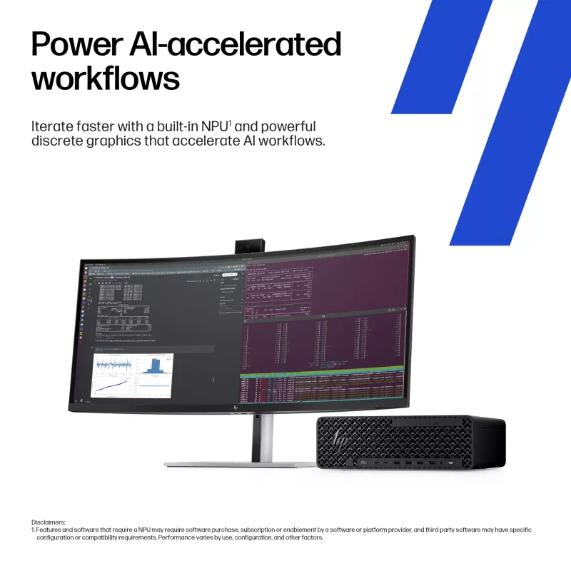 HP Z2 SFF G1i darbo stotis su Intel Core Ultra 7 265K, 32 GB DDR5, NVIDIA RTX A400, Windows 11 Pro, AI darbo stotis, AI kompiuteris