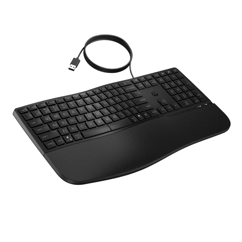 HP 485 Comfort laidinė klaviatūra, pilno dydžio, USB, membraninė, su riešo atrama