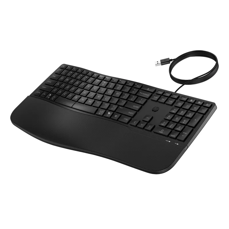 HP 485 Comfort laidinė klaviatūra, pilno dydžio, USB, membraninė, su riešo atrama