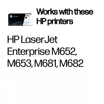 HP 655A Original LaserJet juodos spalvos kasetė, 12500 puslapių, juoda, 1 vnt.