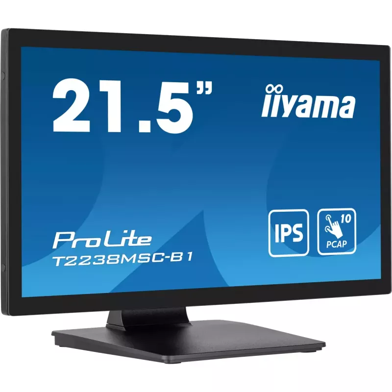 IIYAMA ProLite T2238MSC-B1 monitor 54,6 cm (21,5 colio) 1920 x 1080 pikselių Full HD LED liečiamas ekranas juodas