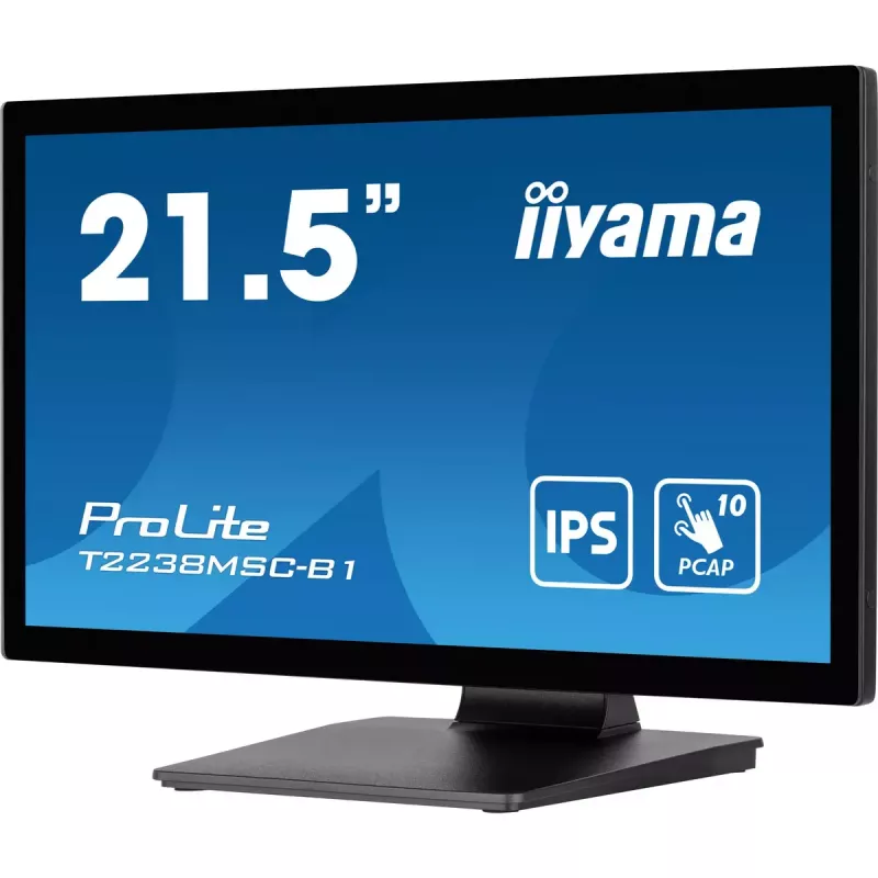 IIYAMA ProLite T2238MSC-B1 monitor 54,6 cm (21,5 colio) 1920 x 1080 pikselių Full HD LED liečiamas ekranas juodas