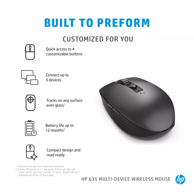 Pelė HP 635 Multi-Device RF belaidė + Bluetooth
