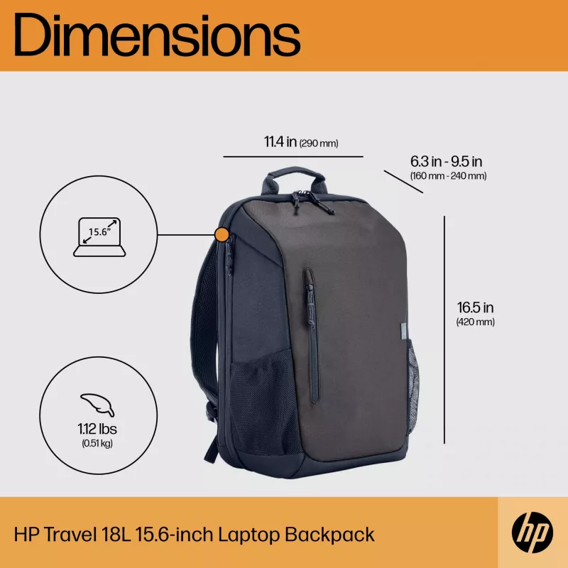 HP Travel 18 Litrų 15.6 col. Pilkos spalvos kuprinė nešiojamam kompiuteriui