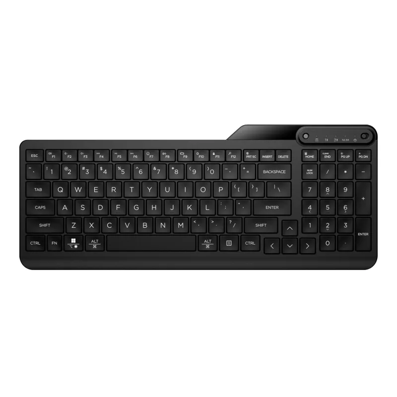 HP 475 dviejų režimų belaidė klaviatūra, pilno dydžio (100 %), belaidė, RF Wireless + Bluetooth, membraninė, juoda