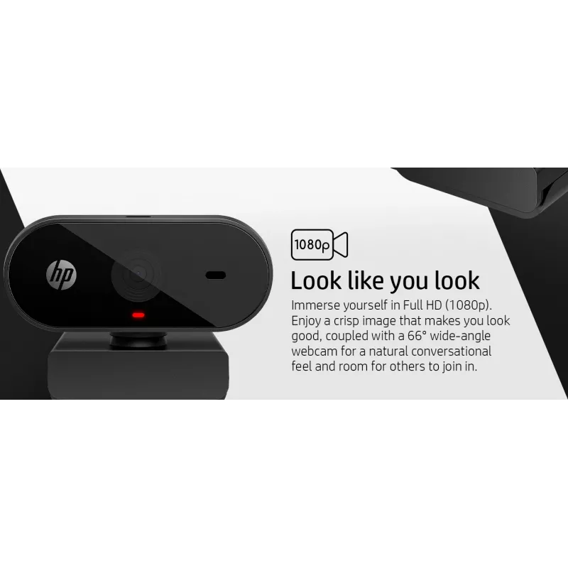 HP 325 FHD internetinė kamera, verslui, Windows 10, Windows 11, MacOS, 72 mm, 53.6 mm, 53.2 mm