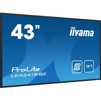iiyama PROLITE LE4341S-B2 Profesionalus skaitmeninės reklamos ekranas 108 cm (42,5 colio) LCD 350 cd/m² Full HD juodas 18/7