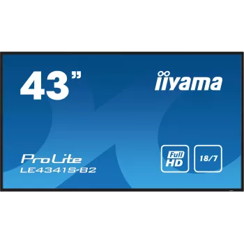 iiyama PROLITE LE4341S-B2 Profesionalus skaitmeninės reklamos ekranas 108 cm (42,5 colio) LCD 350 cd/m² Full HD juodas 18/7
