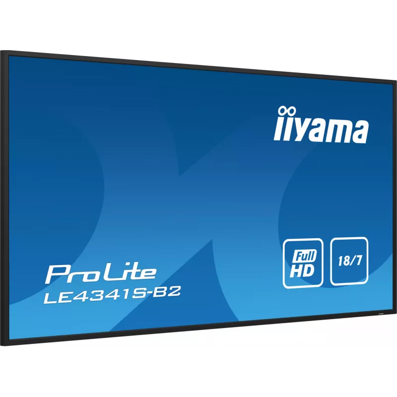 iiyama PROLITE LE4341S-B2 Profesionalus skaitmeninės reklamos ekranas 108 cm (42,5 colio) LCD 350 cd/m² Full HD juodas 18/7