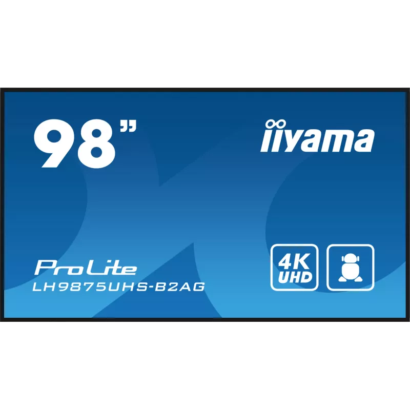 Skaitmeninės signalizacijos plokščiasis skydelis iiyama LH9875UHS-B2AG 97,5 colio LED 4K Ultra HD 3840 x 2160