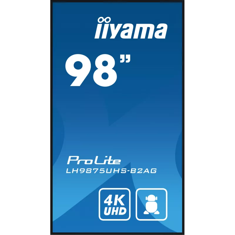Skaitmeninės signalizacijos plokščiasis skydelis iiyama LH9875UHS-B2AG 97,5 colio LED 4K Ultra HD 3840 x 2160