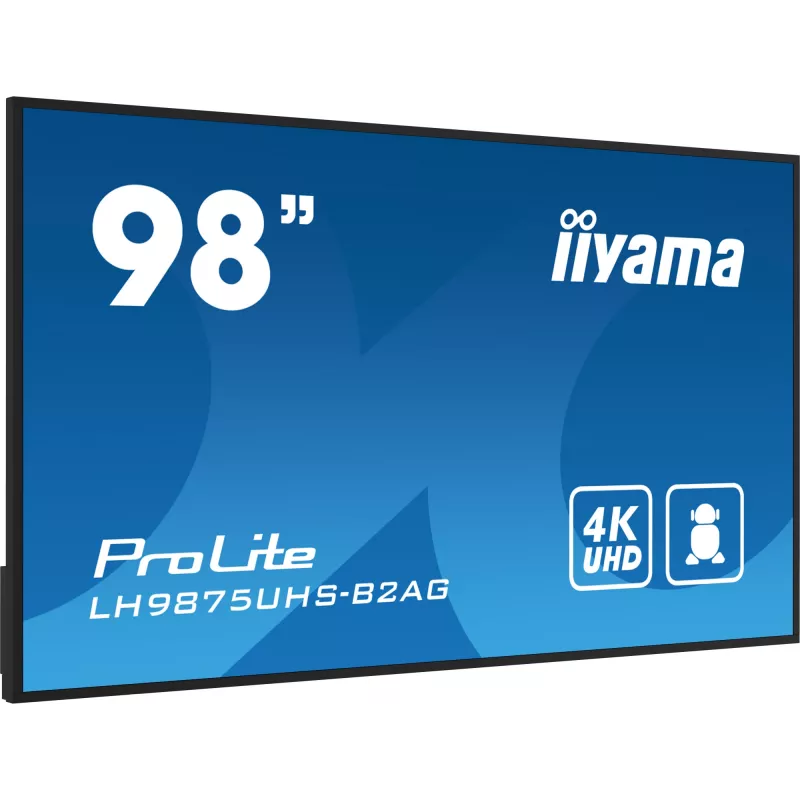 Skaitmeninės signalizacijos plokščiasis skydelis iiyama LH9875UHS-B2AG 97,5 colio LED 4K Ultra HD 3840 x 2160