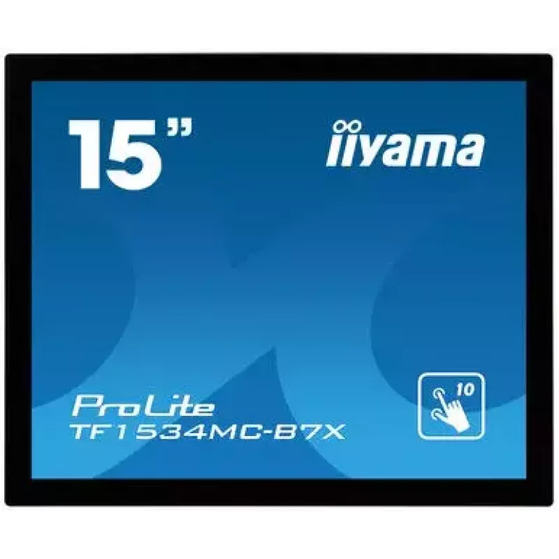 Monitorius iiyama TF1534MC-B7X 38,1 cm (15 colių) 1024 x 768 XGA LED liečiamuoju ekranu, multi-user, juodas