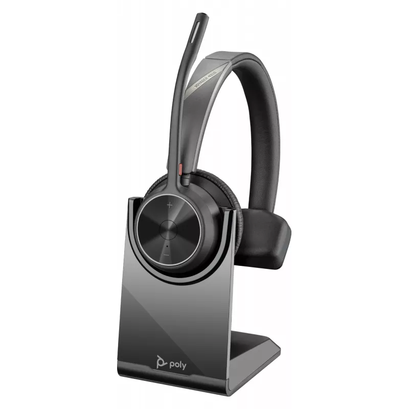 HP Poly Voyager 4310 USB-C ausinių komplektas su BT700 adapteriu ir įkrovimo stovu