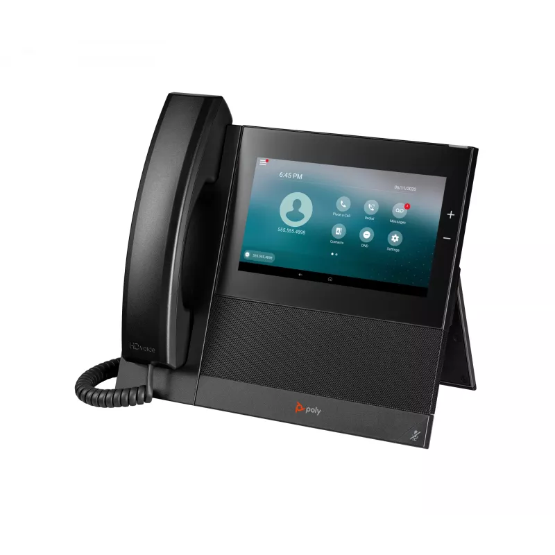 HP Poly CCX 600 versijinis medijos telefonas su atviru SIP ir PoE