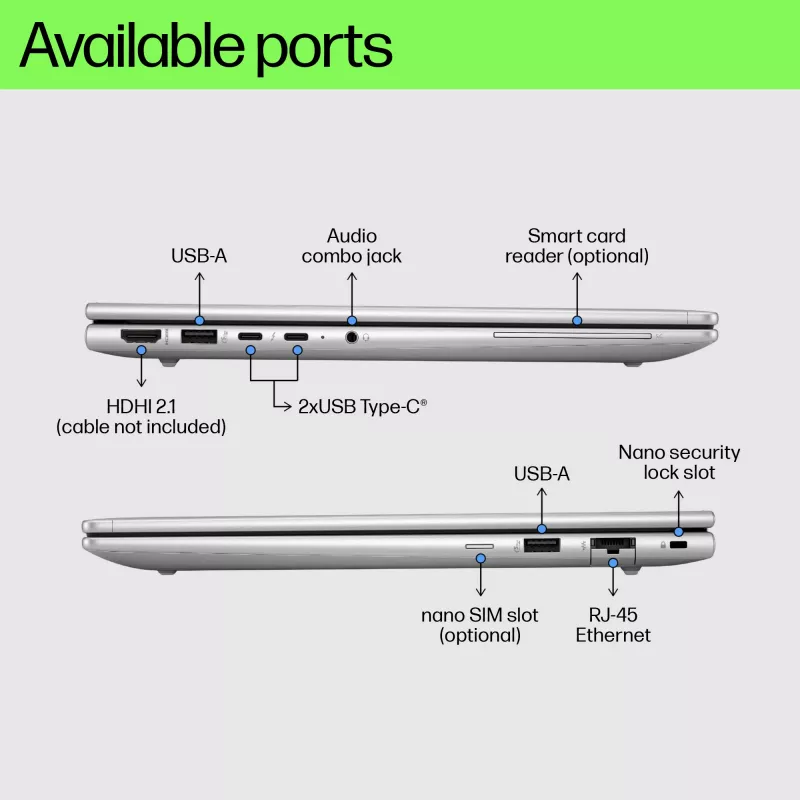 HP EliteBook 660 G11 Intel Core Ultra 5 125U nešiojamas kompiuteris 40,6 cm (16 colių) WUXGA 16 GB DDR5-SDRAM 512 GB SSD Wi-Fi 6E (802.11ax) Windows 11 Pro AI PC sidabrinis