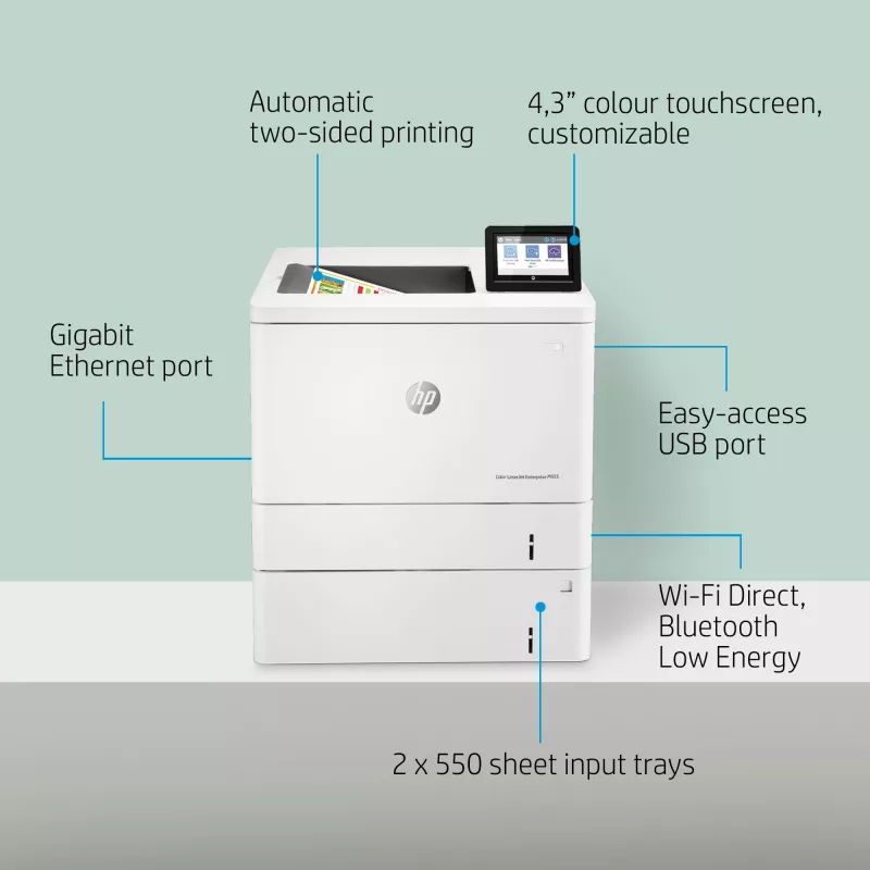 HP Color LaserJet Enterprise M555x, spalvotas lazerinis, 1200 x 1200 DPI, A4, 38 ppm, dvipusis spausdinimas