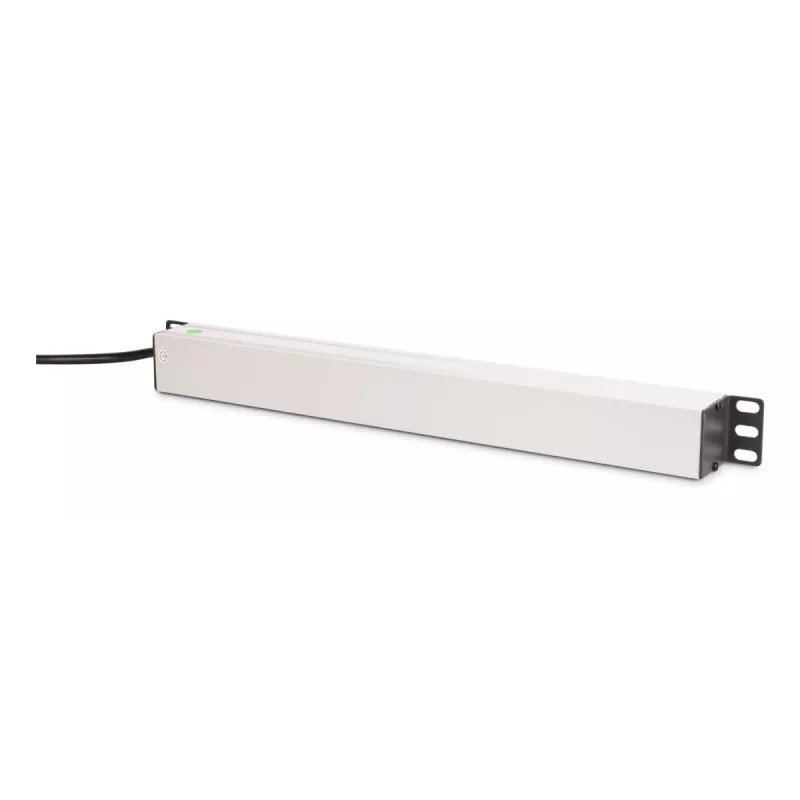 DIGITUS PDU - 1U aliumininis stovo 7x saugos + 1x lizdas 16A 4000W 250VAC 50/60Hz apsauga nuo perkrovos