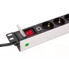 DIGITUS PDU - 1U aliumininis stovo 7x saugos + 1x lizdas 16A 4000W 250VAC 50/60Hz apsauga nuo perkrovos