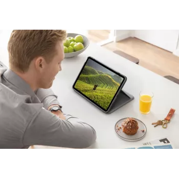 LOGITECH Folio Touch klaviatūros dėklas su foniniu apšvietimu ir valdymo kilimėliu, Oxford Grey, iPad Air (4th gen), Deutsch Qwertz
