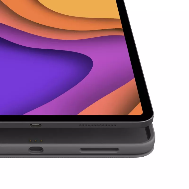 LOGITECH Folio Touch klaviatūros dėklas su foniniu apšvietimu ir valdymo kilimėliu, Oxford Grey, iPad Air (4th gen), Deutsch Qwertz