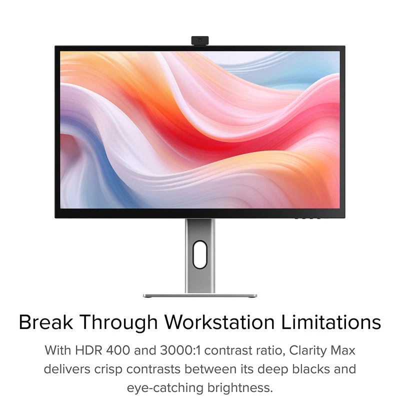 ALOGIC Clarity Pro 27 colių 4K UHD monitorius su 65W PD ir įmontuota kamera