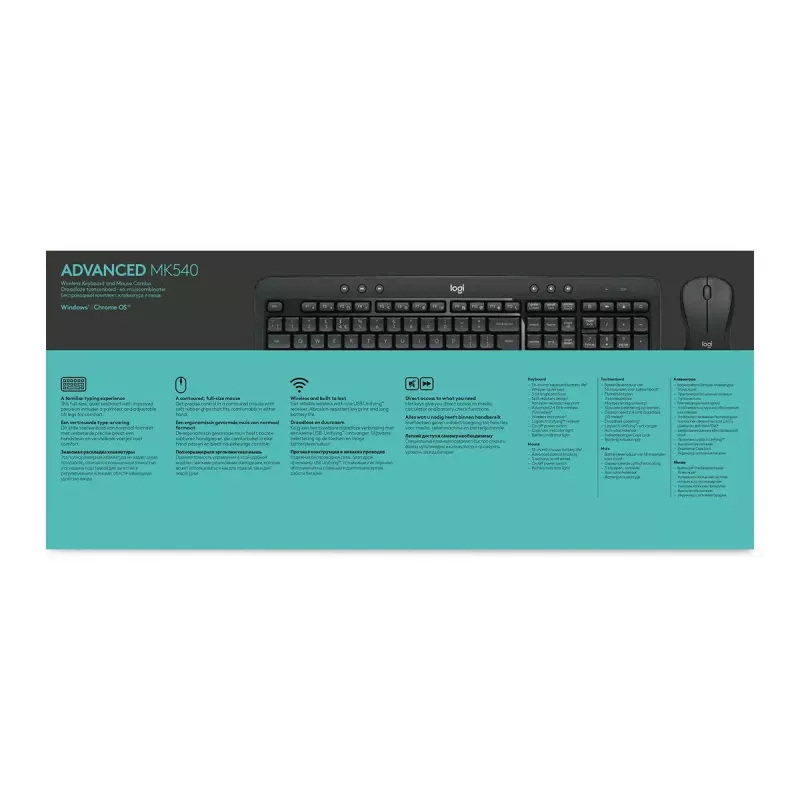 LOGITECH MK540 Advanced belgietiškas AZERTY belaidis klaviatūros ir pelės rinkinys