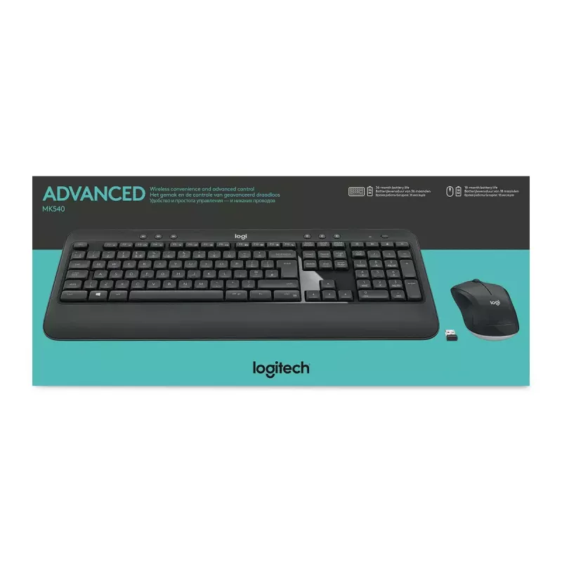 LOGITECH MK540 Advanced belgietiškas AZERTY belaidis klaviatūros ir pelės rinkinys