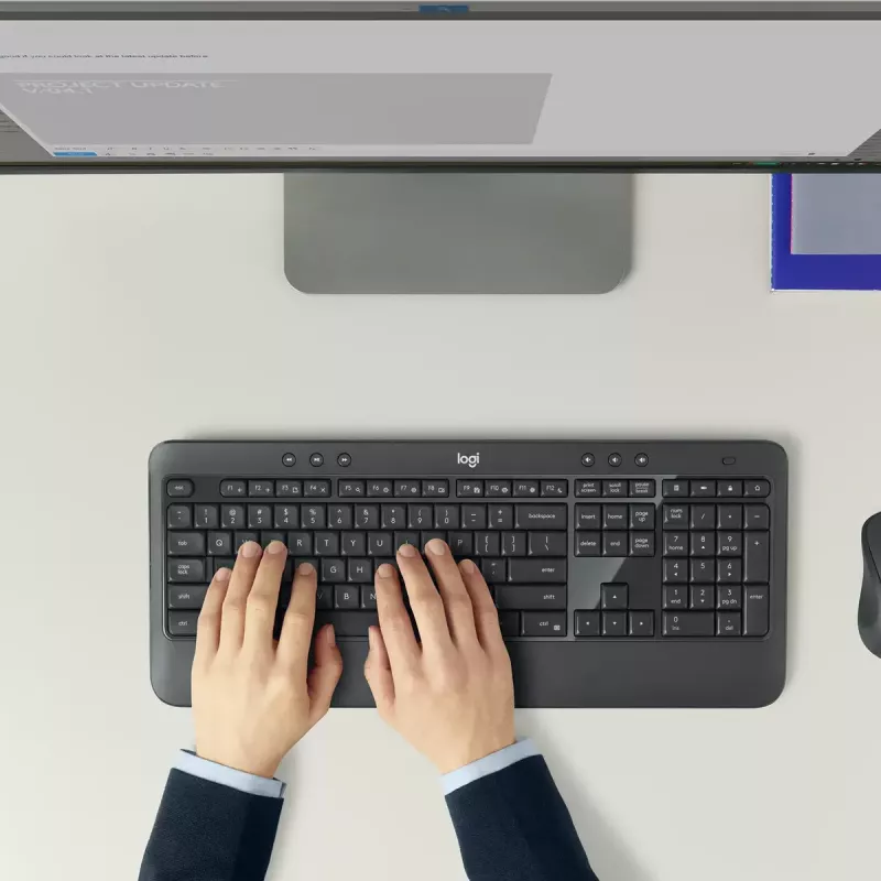 LOGITECH MK540 Advanced belgietiškas AZERTY belaidis klaviatūros ir pelės rinkinys