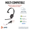 HP Poly Blackwire 5210 Monofoninis ausinių rinkinys su USB-C, 3,5 mm lizdu ir USB-C/A adapteriu (Bulk)