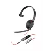HP Poly Blackwire 5210 Monofoninis ausinių rinkinys su USB-C, 3,5 mm lizdu ir USB-C/A adapteriu (Bulk)
