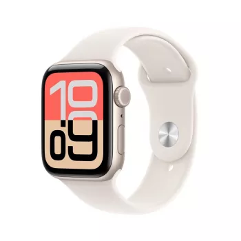 APPLE Watch SE 3 GPS + Cellular 44 mm žvaigždėtos šviesos aliumininis korpusas su žvaigždėtos šviesos sportiniu dirželiu M/L