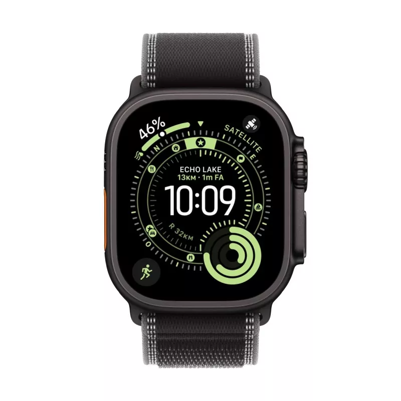 APPLE Watch Ultra 3 (2025) LTE 49mm Titanium Case su Trail Loop M/L - juoda/tamsiai pilka