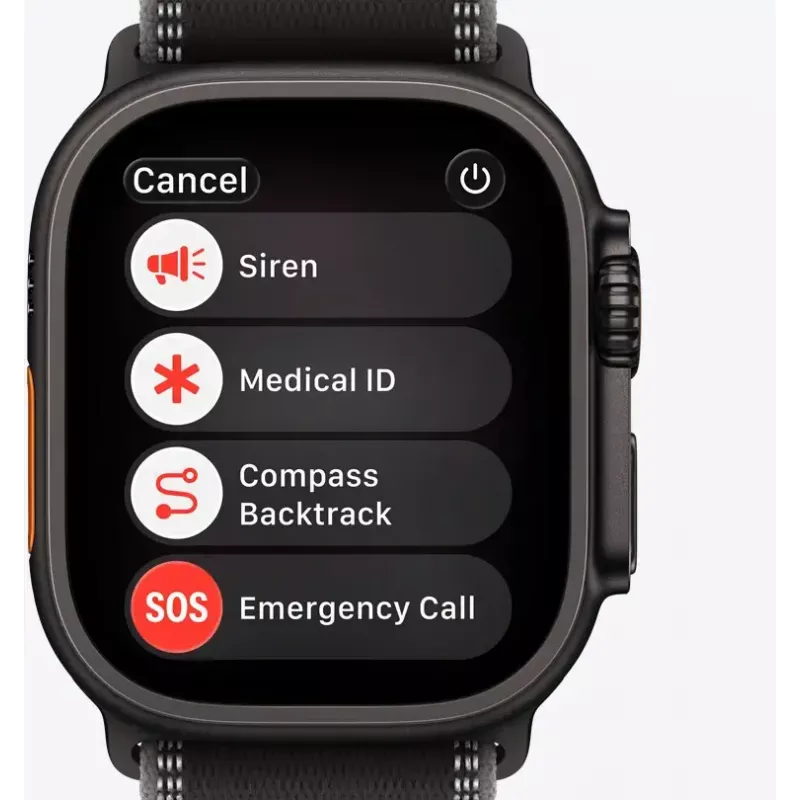 Išmanusis laikrodis Apple Watch Ultra 3 GPS + Cellular 49mm Juodo titano korpusas su Juodu Alpine Loop dirželiu (M)