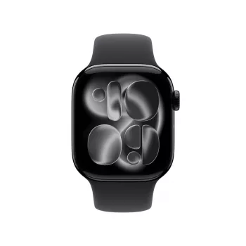 APPLE Watch Series 11 GPS 42 mm Jet Black Aliumininis Korpusas Su Juoda Sportine Juosta M/L