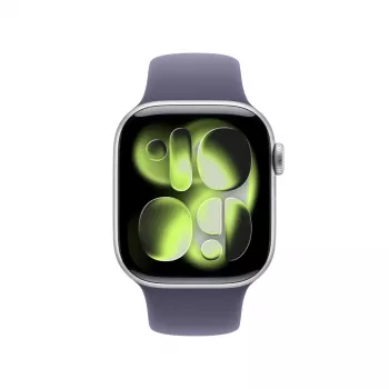 APPLE Watch Series 11 GPS 42 mm sidabrinis aliumininis korpusas su Purple Fog sportine juostele M/L