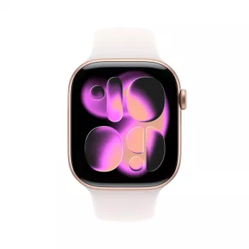 APPLE Watch Series 11 GPS 46mm rožinis auksinis aliumininis korpusas su šviesiai rožiniu sportiniu dirželiu M/L