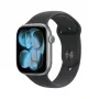 Apple Watch Series 11 GPS + Cellular 46mm kosminės pilkos spalvos aliuminio korpusas su juodu sportiniu dirželiu (M/L)